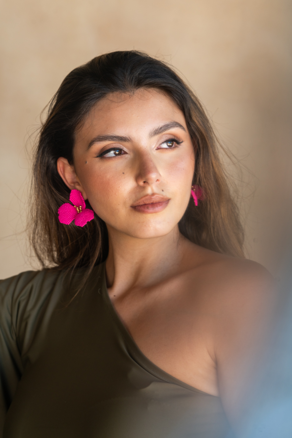Big Tulip Earrings [Raspberry]