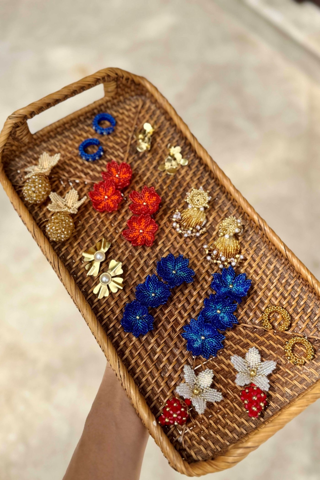 Esmera Earrings [Triple Blue] - Image 6