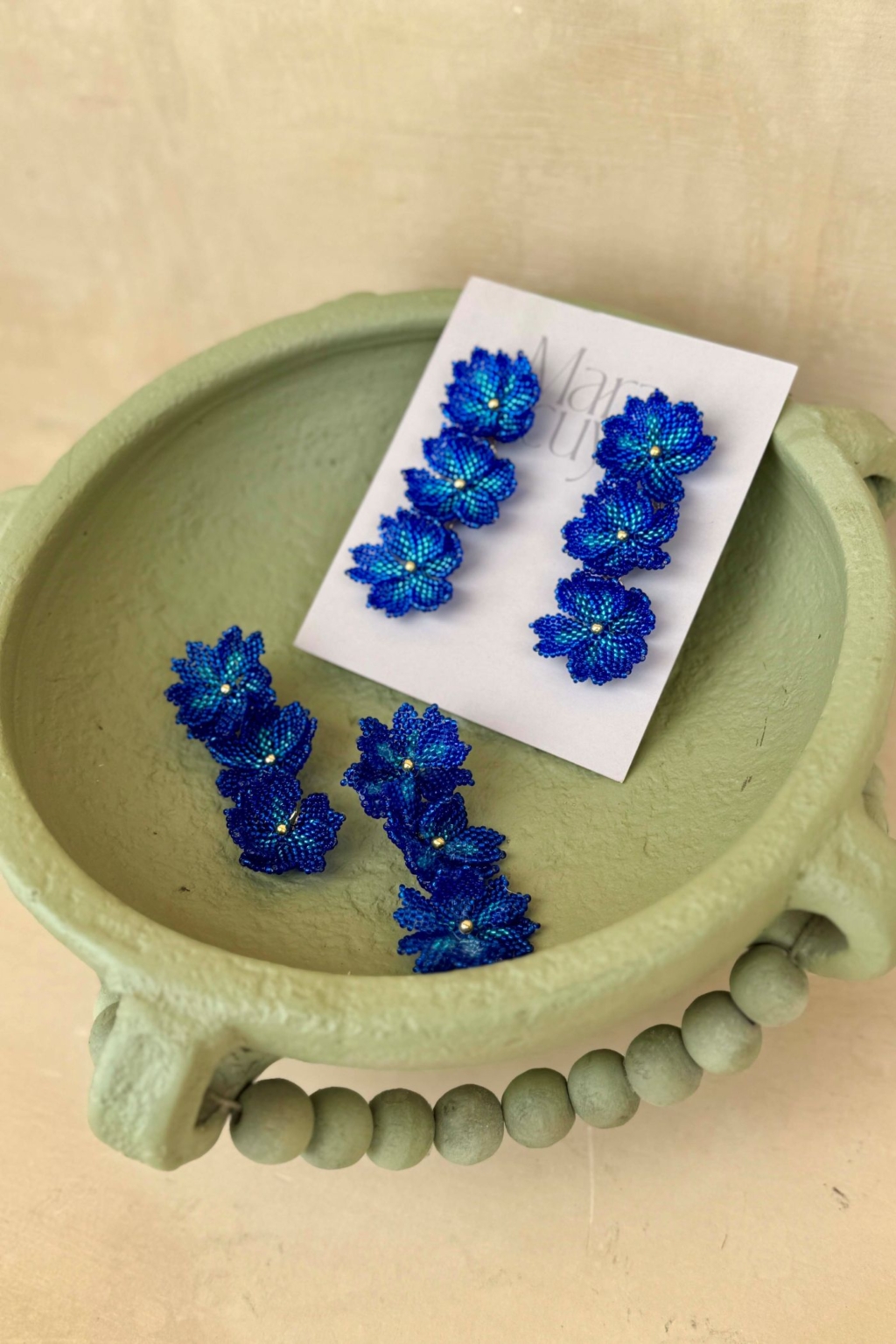 Esmera Earrings [Triple Blue] - Image 5