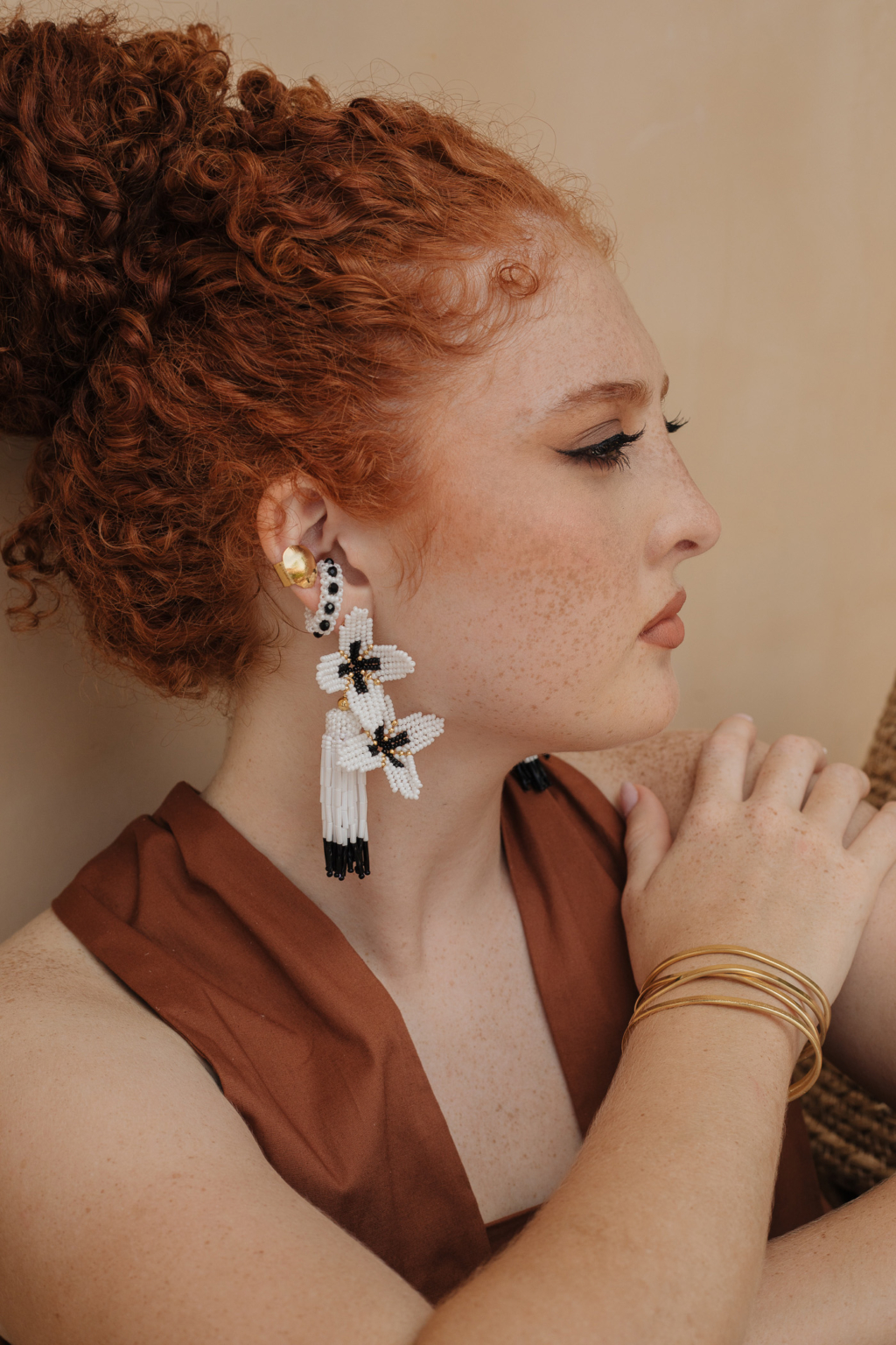 Amaia Earrings [Black & White] - Image 3