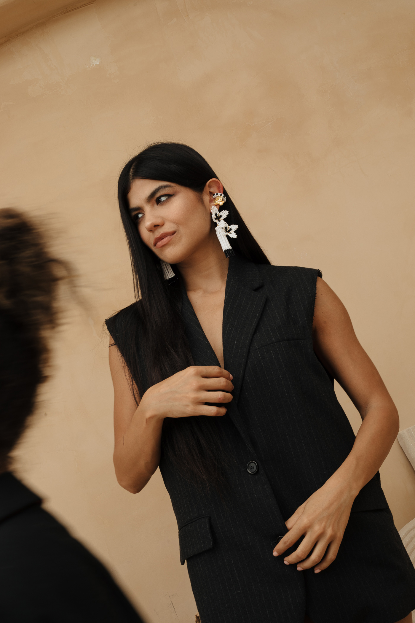 Amaia Earrings [Black & White]