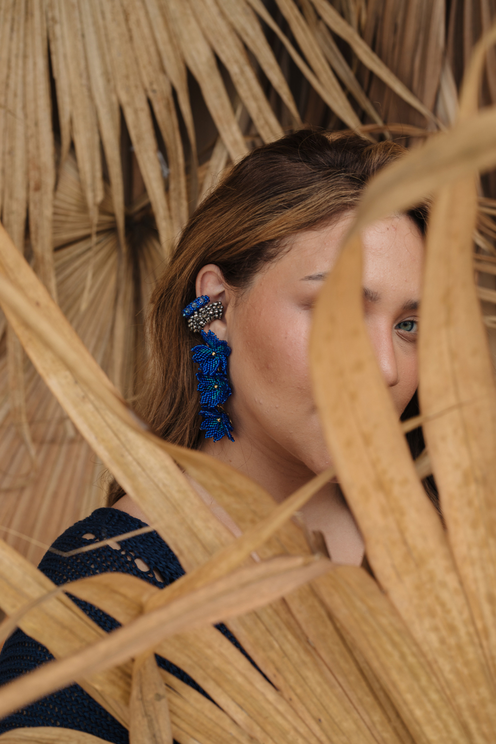 Esmera Earrings [Triple Blue] - Image 4