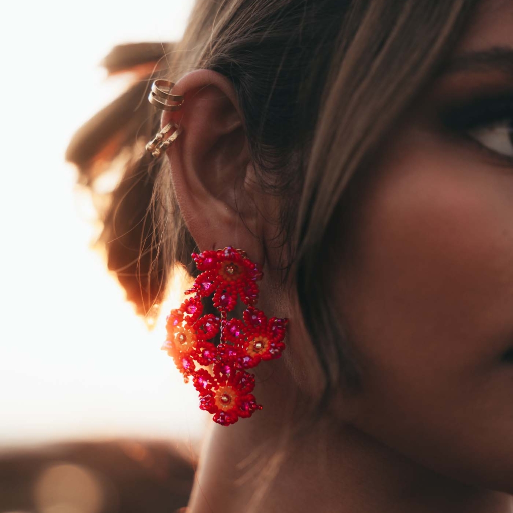 Oana tropical Earrings [Pink]