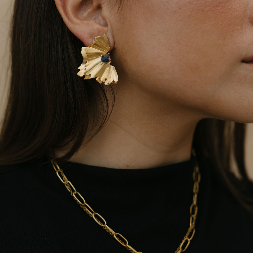 Cielo Earrings [Cuarzo Azul]